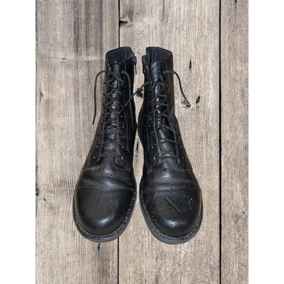 Clarks Black Lace Up Boots - Picture 2 of 9